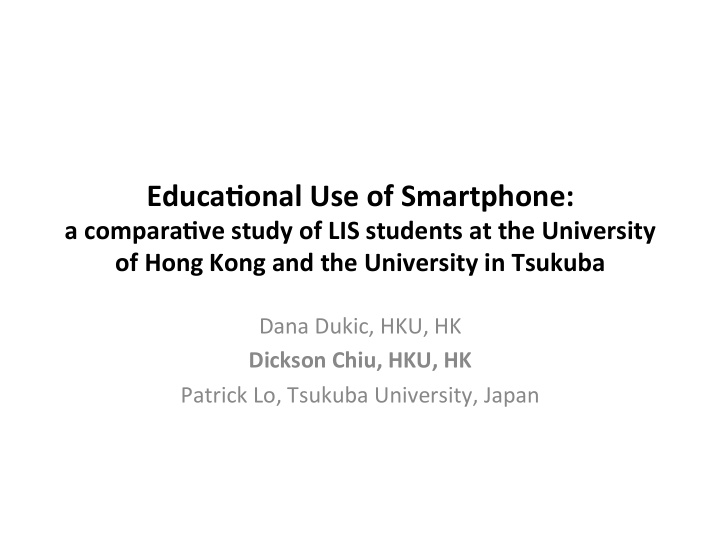 educa onal use of smartphone