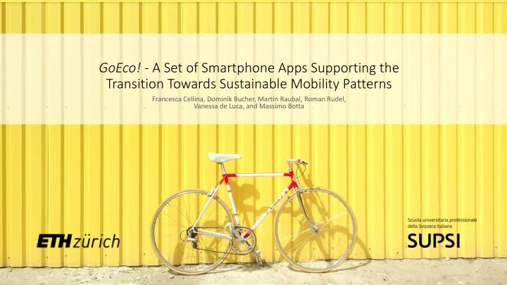 transition towards sustainable mobility patterns