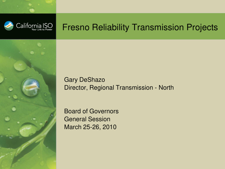 fresno reliability transmission projects
