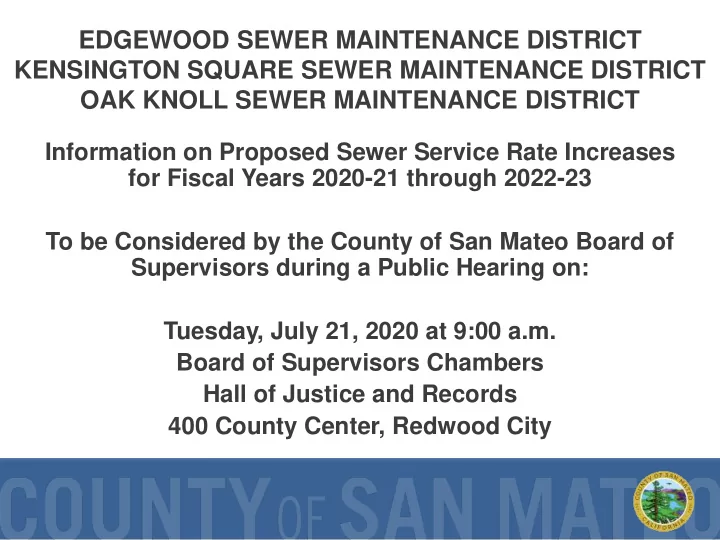 edgewood sewer maintenance district kensington square