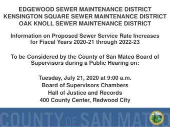 EDGEWOOD SEWER MAINTENANCE DISTRICT  KENSINGTON SQUARE SEWER MAINTENANCE DISTRICT  OAK KNOLL SEWER
