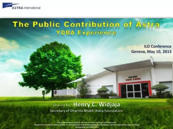 This presentation is solely for the use of session sharing in ILO Conference  No part of it may be