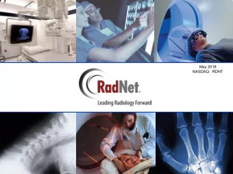 May 2018  NASDAQ:  RDNT  Safe Harbor  This presentation contains forward-looking statements within