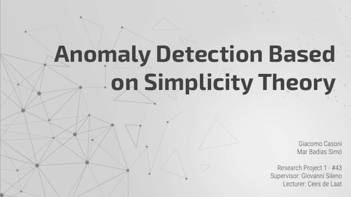 anomaly detection based on simplicity theory
