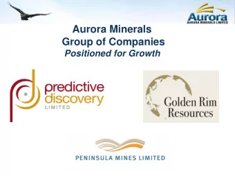 Aurora Minerals  Group of Companies  Positioned for Growth (ASX:ARM )  Disclaimer  Important