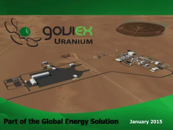 Part of the Global Energy Solution  January 2015  Disclaimers &amp; Cautionary Statements  This