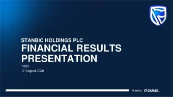 PRESENTATION  1H20  17 August 2020  PAGE 1  TABLE OF CONTENTS  FINANCIAL RESULTS H120  Section