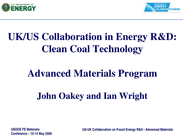 uk us collaboration in energy r d clean coal technology