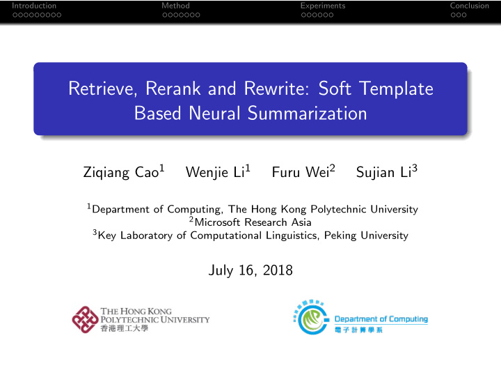 retrieve rerank and rewrite soft template based neural