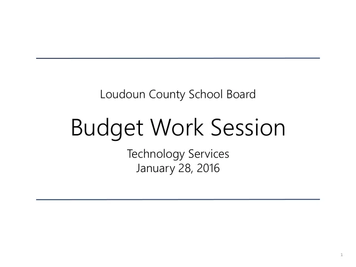 budget work session