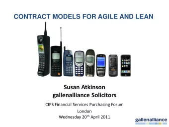 THE BACKGROUND  A TREND TOWARDS AGILE AND LEAN    US National Defense Authorization Act 2009