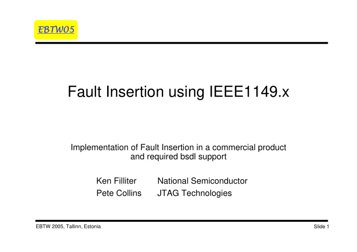 fault insertion using ieee1149 x