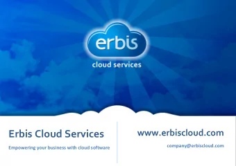 Erbis  Cloud  Services    company@erbiscloud.com    Empowering  your  business