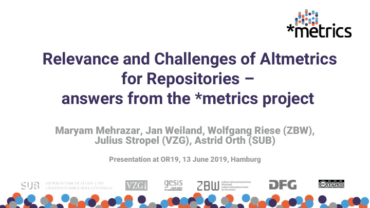 relevance and challenges of altmetrics