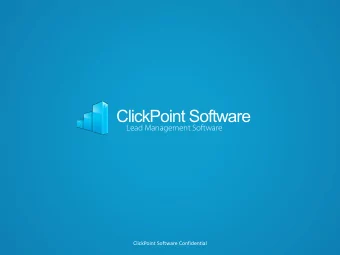 ClickPoint Software  Lead Management Software  ClickPoint Software Confidential  ClickPoint