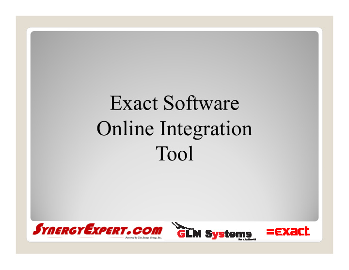 exact software online integration tool features