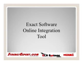 Exact Software  Online Integration  Tool  Features  This integration tool is used to connect