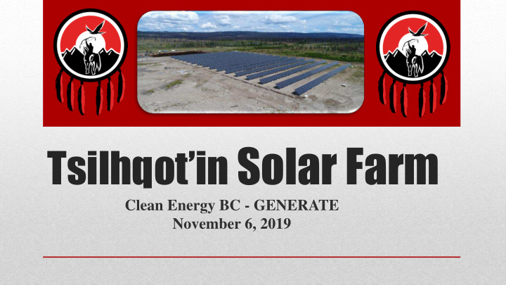 tsilhqot in solar farm