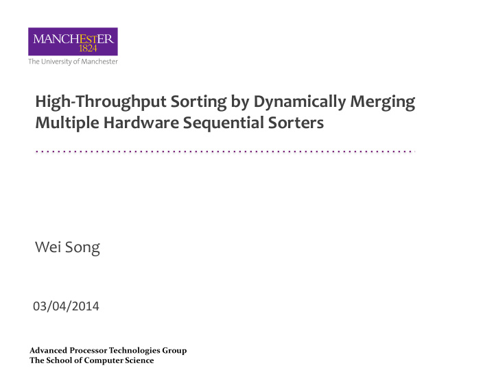 high throughput sorting by dynamically merging