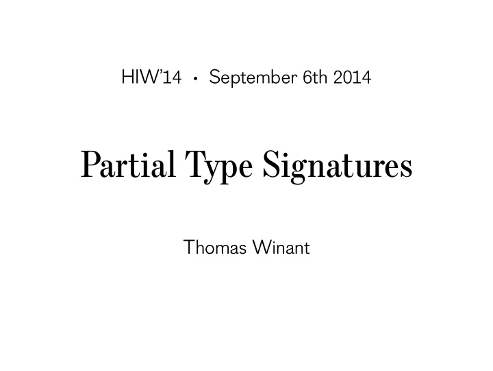 partial type signatures
