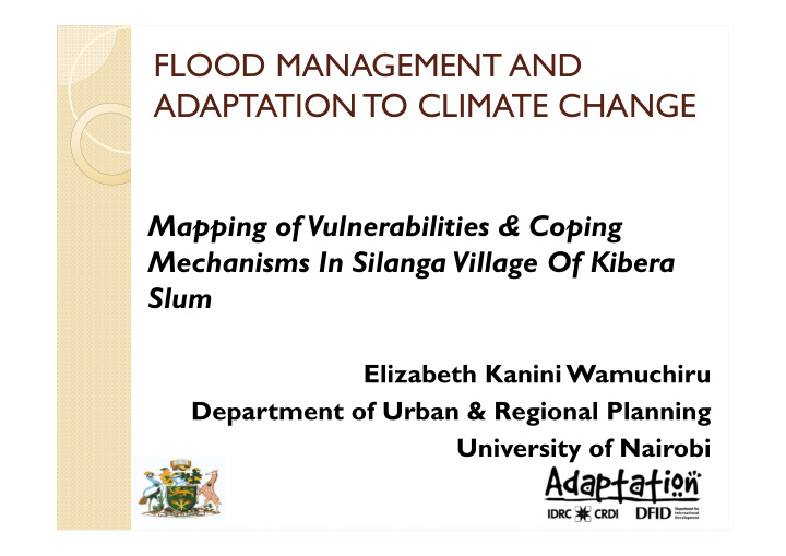 flood management and adaptation to climate change