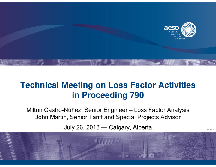 technical meeting on loss factor activities in proceeding