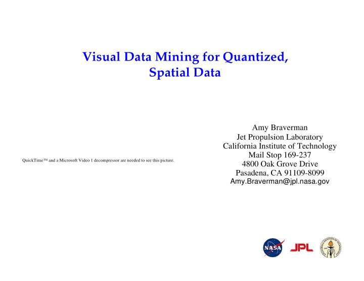 visual data mining for quantized spatial data