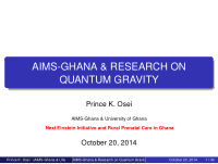 aims ghana research on quantum gravity
