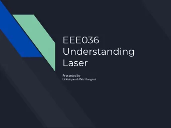EEE036  Understanding  Laser  Presented by  Li Ruiqian &amp; Wu Hongrui  Looks familiar?  Part I: