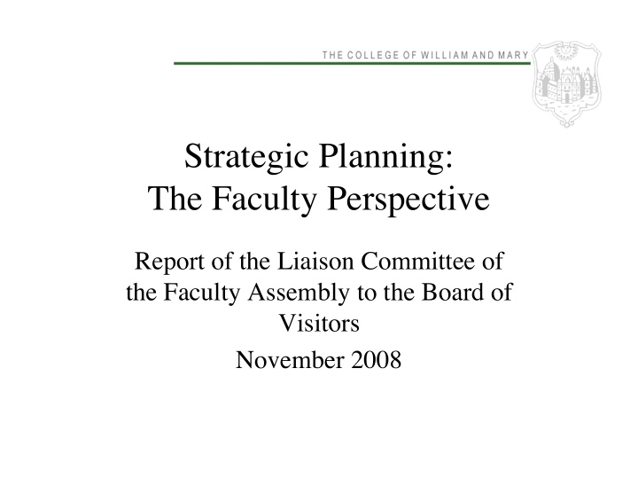 strategic planning the faculty perspective