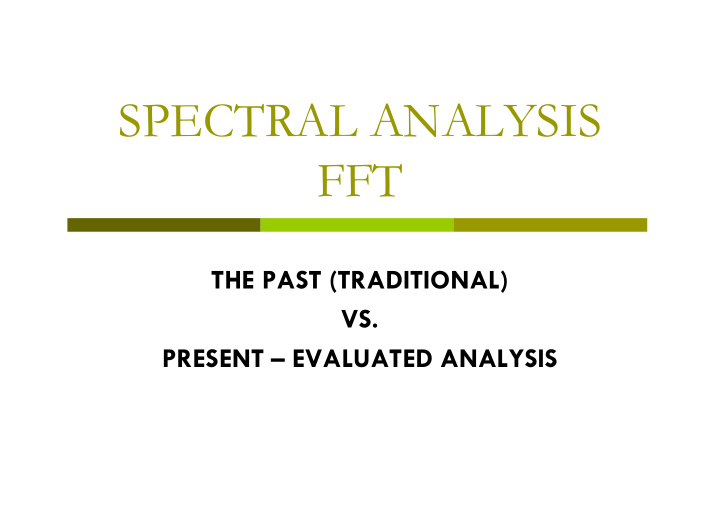 spectral analysis fft