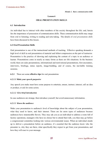 25  www.AgriMoon.Com  Communication Skills  6.2.1.4  Be prepared  Develop good command over