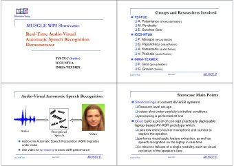 MUSCLE WP5 Showcase:  M. Perakakis  E. Sanchez-Soto  Real-Time Audio-Visual  ICCS-NTUA