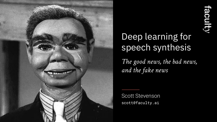 deep learning for speech synthesis
