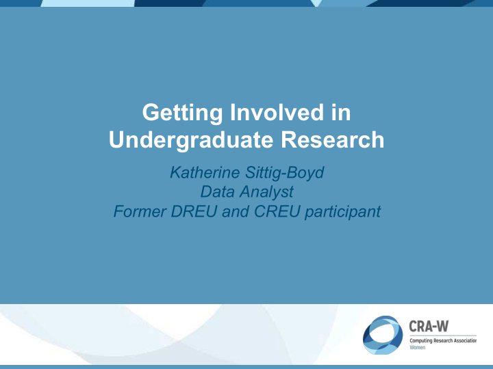 getting involved in undergraduate research
