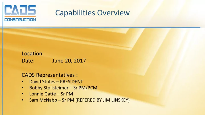 capabilities overview