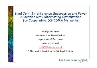 Blind Joint Interference Suppression and Power  Allocation with Alternating Optimization  for