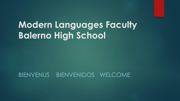 modern languages faculty