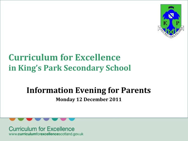 curriculum for excellence