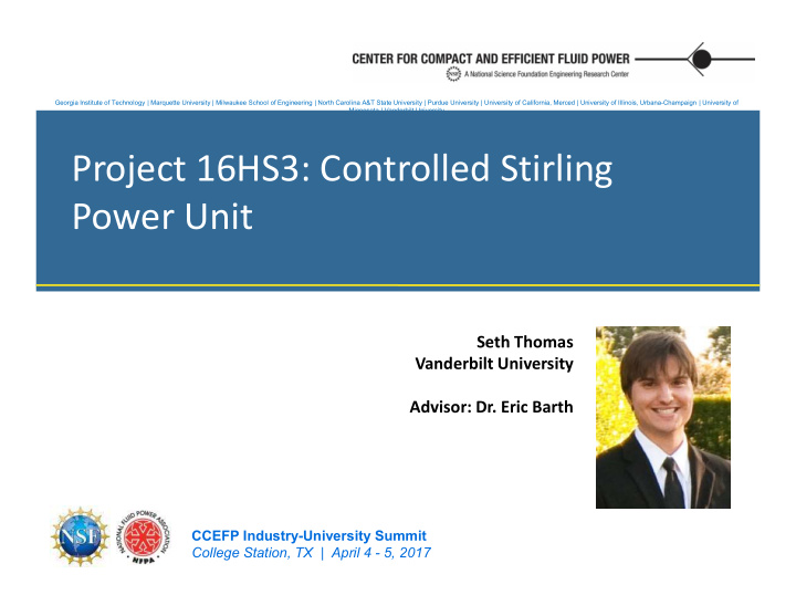 project 16hs3 controlled stirling power unit