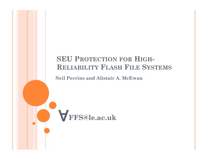ffs le ac uk m otivation developing a sram fpga based