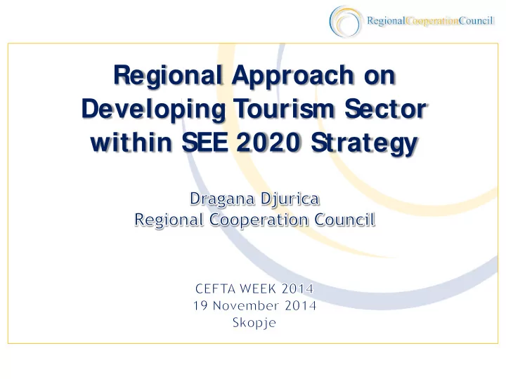 regional approach on developing tourism sector