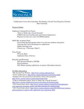 Collaboration Across the Curriculum: Developing a Second-Year Program at Sonoma  State University