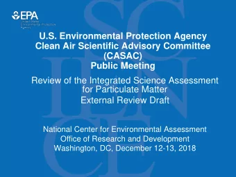 U.S. Environmental Protection Agency  Clean Air Scientific Advisory Committee  (CASAC)  Public