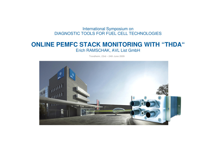 online pemfc stack monitoring with thda