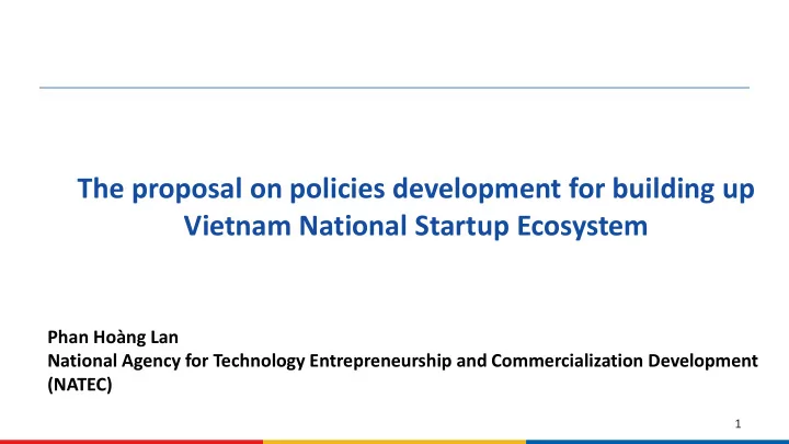 the proposal on policies development for building up