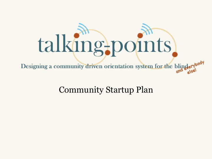 community startup plan