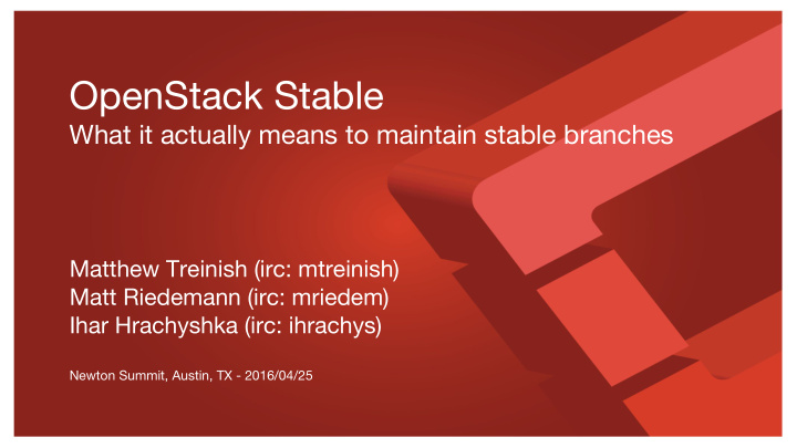 openstack stable