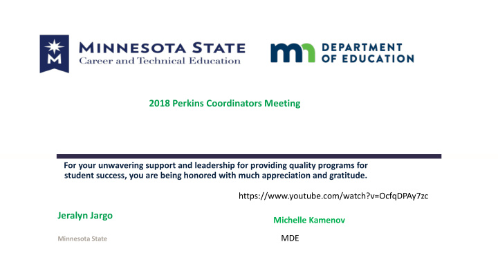 2018 perkins coordinators meeting