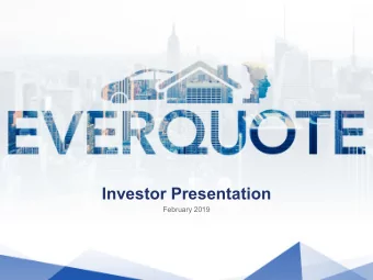 Investor Presentation  February 2019  1  Disclaimer  This presentation contains forward-looking